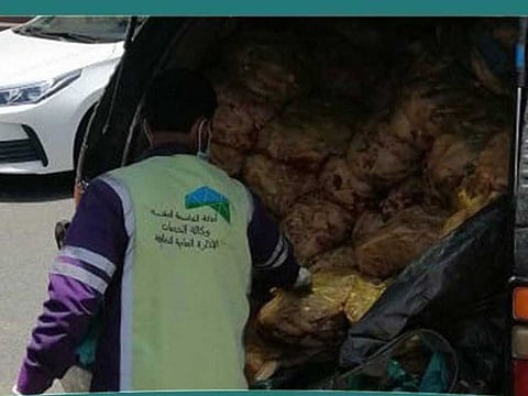 A photo handout from the Mecca municipality showing the seized meat inside a vehicle. 