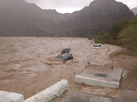 A file photo of an overflowing wadi in Oman.