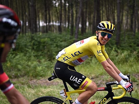 Team UAE Emirates' Tadej Pogacar is in a relaxed mood ahead of the time-trial