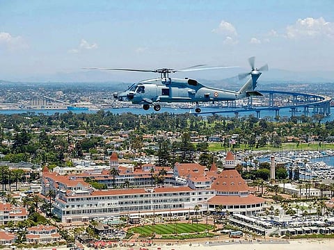 Indian Navy accepted the first two of its MH-60R Multi Role Helicopters (MRH) from US Navy in a ceremony held at NAS North Island, San Diego on Saturday, July 17, 2021. 