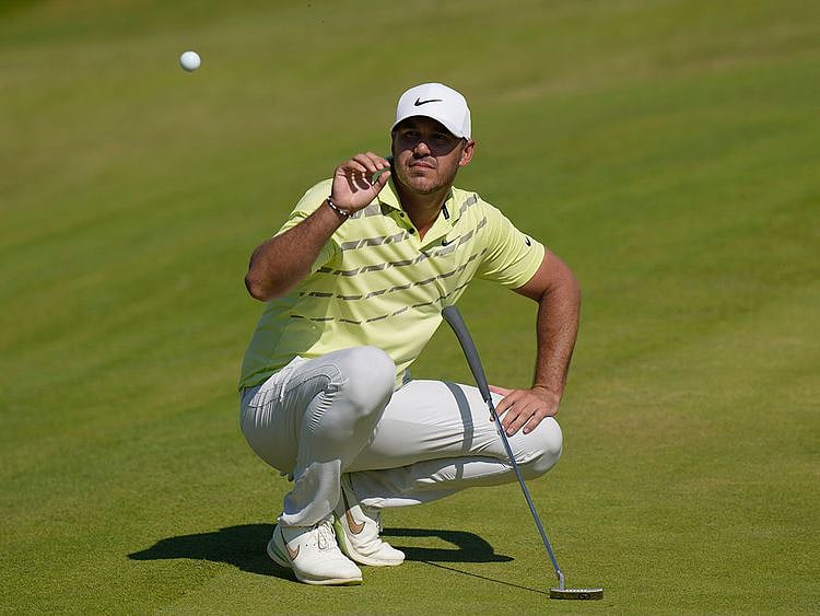 Brooks Koepka on the 18th green during the final round of The Open 