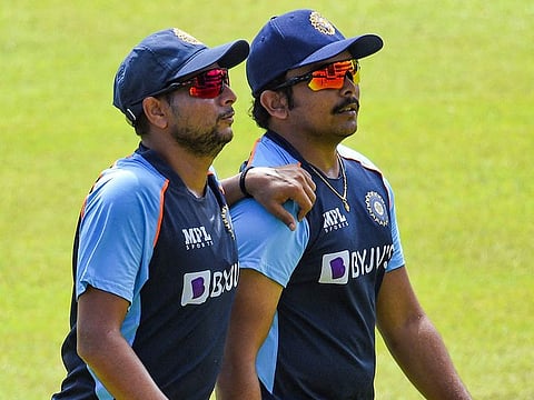 India's Kuldeep Yadav with Prithvi Shaw 