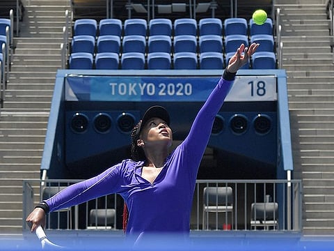 Face of Tokyo Olympics: Japan's Naomi Osaka is back in business in a training session at the Ariake Tennis Park on Tuesday ahead of the start of the Games. The tennis event may have lost its sheen with pullouts of some big names, but the likes of world No.1 Novak Djokovic and Japan-born Osaka will give it enough depth.