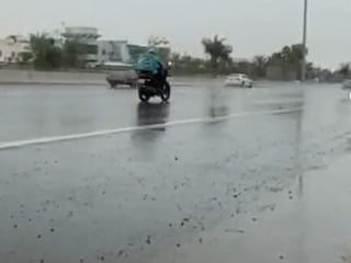Rain in Abu Dhabi, UAE