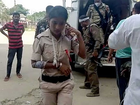 Injured police personnel at Lailapur Hospital for treatment after violence broke out at the disputed Assam-Mizoram border, in Cachar district on Monday, July 26, 2021.
