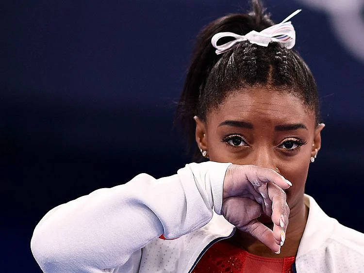 USA's Simone Biles withdrew from the women's team final 