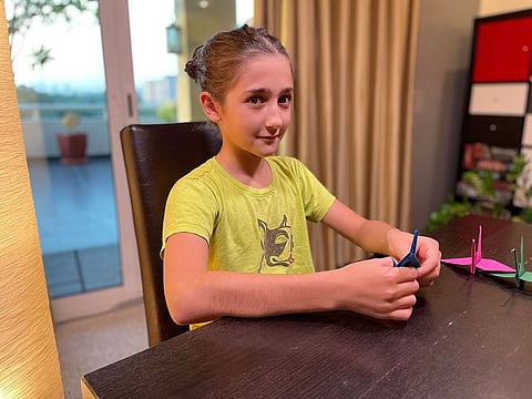 Teodore Verchere loves the art of origami.