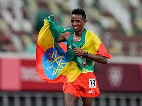 Selemon Barega kept the Ethiopian flag flying on opening day of athletics when he struck the 10,000m gold on Friday.