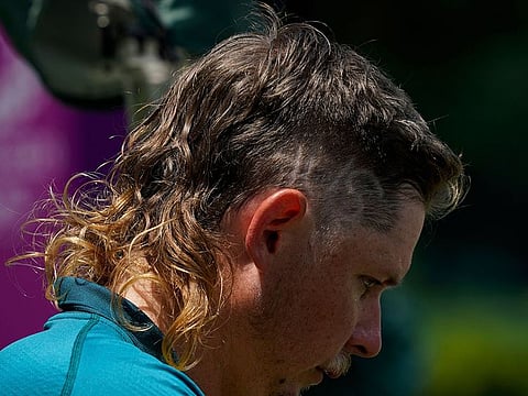 Australia's Cameron Smith with 'AUS" shaved into his hair at the Tokyo 2020 Olympics