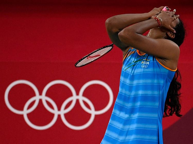 Olympics - Sindhu after winning her medal