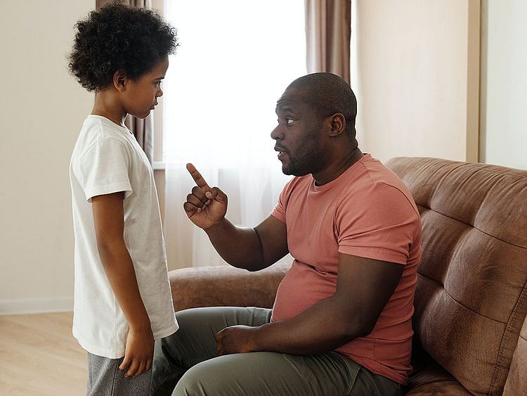 Parent scolds child