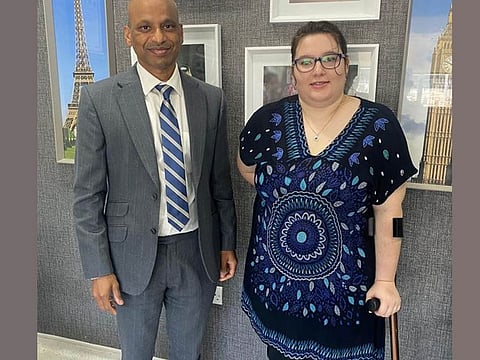 Dr K.P. Meda with Zante Gerber. 