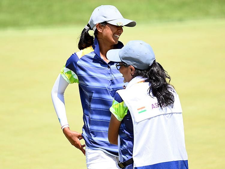Olympics - Aditi Ashok & mother as caddy