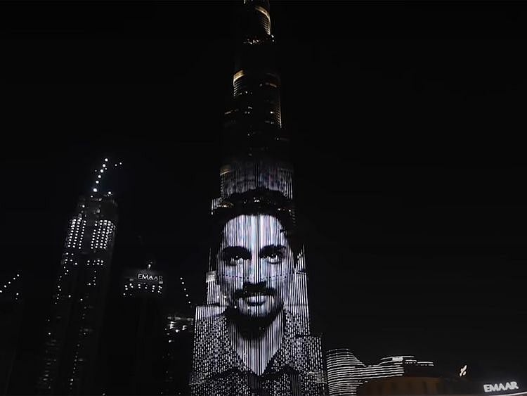 A clip from 'Navarasa' on The Burj Khalifa