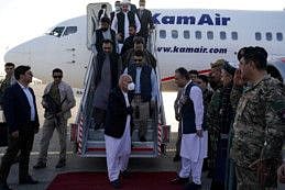 Afghanistan President Ashraf Ghani arrives in Mazar-i-Sharif to check the security situation of the northern provinces, on August 11, 2021.  