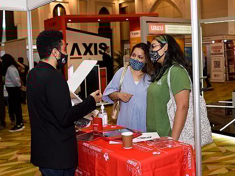 Visitors at Gulf News EduFair in Shangri-La Hotel, Dubai, on Thursday. 