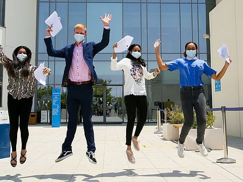 Studnets of GEMS Metropole School rejoice after publication of GCSE results on Thursday. 
