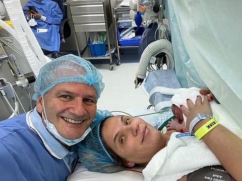 Mia Sztulman Starosta with her parents Ilan Sztulman Starosta Lembert and Jaqueline Starosta Lembert.