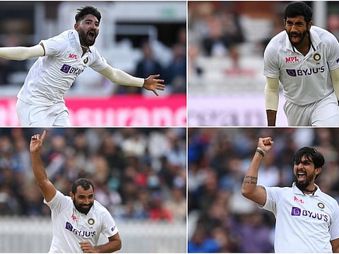 Pace battery: (Clockwise) Mohammed Siraz, Jasprit Bumrah, Ishant Sharma and Mohammed Shami had been exceptional at the Lord's Test. 