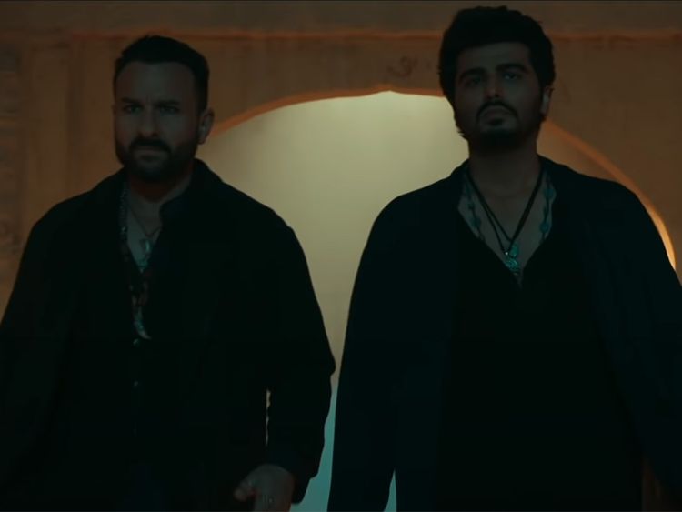 Saif Ali Khan and Arjun Kapoor in 'Bhoot Police'.
