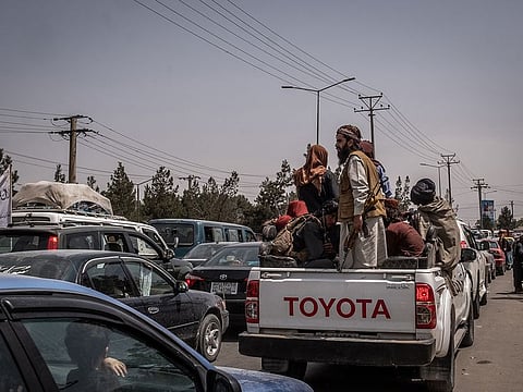 Taliban fighters in Kabul on Wednesday, Aug. 18, 2021.
