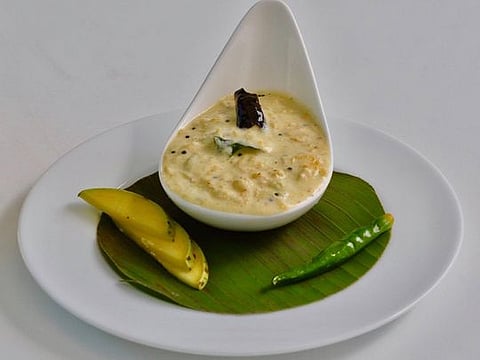 This Onam, make Pachamanga Kichadi or raw mango yoghurt with this Kerala recipe