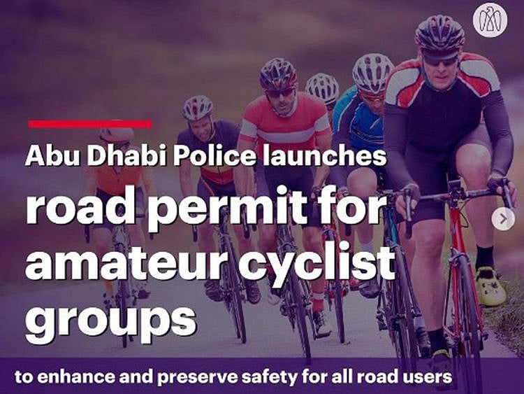 Abu Dhabi cyclists amateur permit