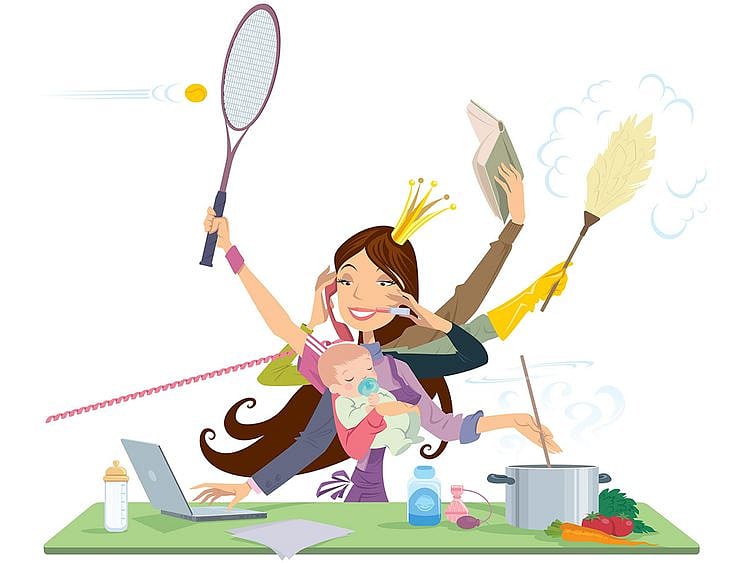 multi-tasking woman