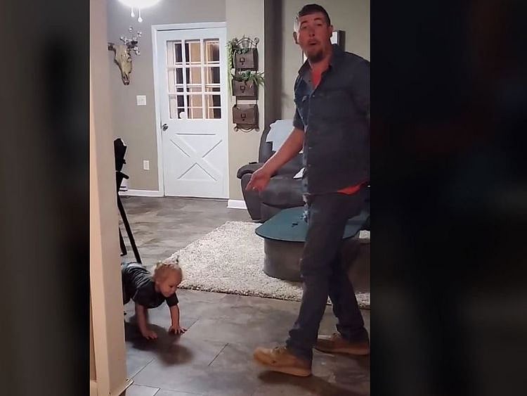 A screenshot from the viral video