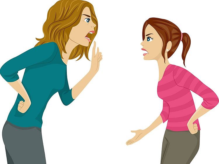 Mum-kid fighting