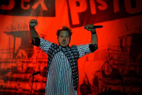 The Sex Pistols lead singer John Lydon, also known as Johnny Rotten, performs at the Azkena Rock Festival in Vitoria September 5, 2008.