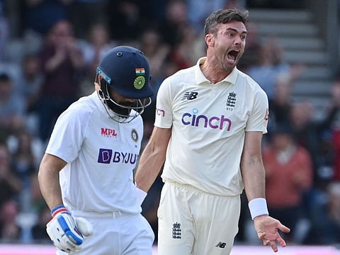 England's swing ace James Anderson (right) had the last laugh against Indian skipper Virat Kohli on Wednesday.