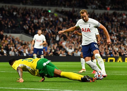 Tottenham Hotspur's Harry Kane scores their second goal against Pacos de Ferreira.