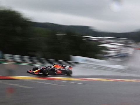 Red Bull's Max Verstappen on his way to pole