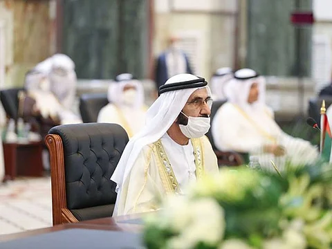 Sheikh Mohammed in Baghdad on Saturday leading the UAE delegation for 'Baghdad Conference for Cooperation and Partnership'