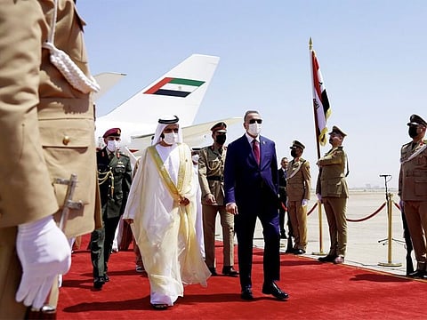 Sheikh Mohammed was received by Iraqi Prime Minister Mustafa Al Kadhimi in Baghdad