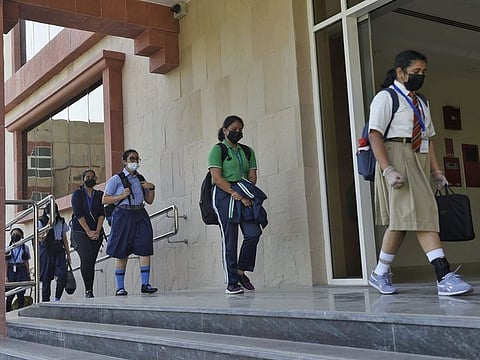 Students return to Indian High School in Dubai for face to face learning after the summer vacation. | Above: Photo for illustrative purposes only.