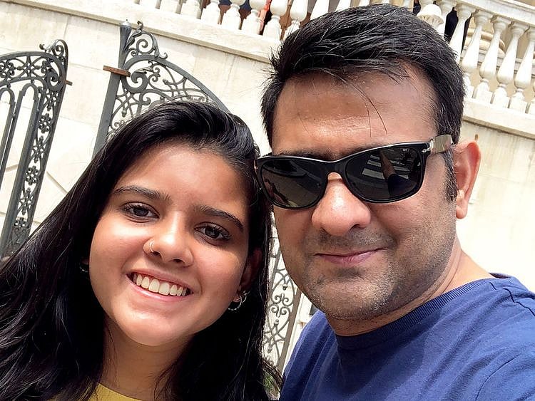 Arshad Zaheer with his daughter