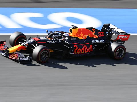 Red Bull's Max Verstappen in action during practice ahead of the Dutch Grand Prix tomorrow.