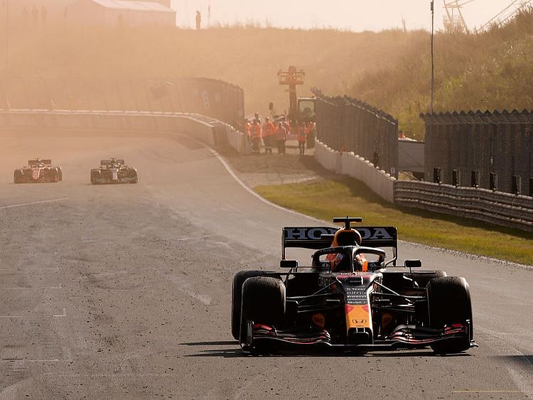Red Bull's Max Verstappen storms away 