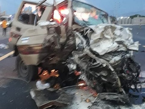 The wreckage after the horror crash in Asir, Saudi Arabia.