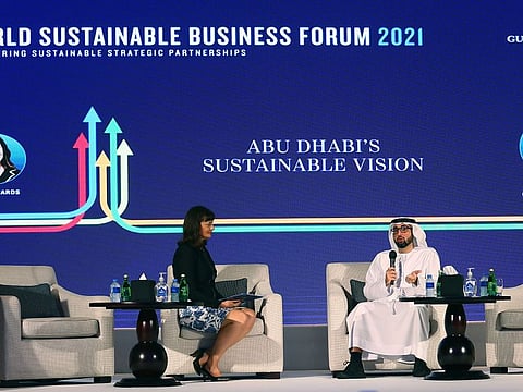 H.E. Dr. Tariq Bin Al Hendi speaks at WSBF on Abu Dhabi's sustainable vision 