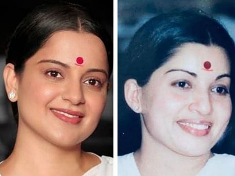 Actress Kangana Ranaut and late Tamil Nadu CM J Jayalalithaa 