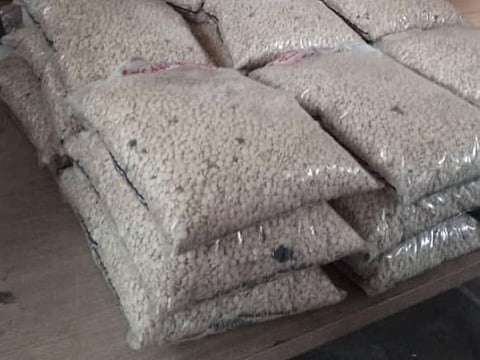 Some of the seized amphetamines.