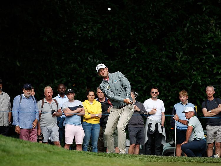 Austria's Bernd Wiesberger in action during the third round of the BMW PGA Championship