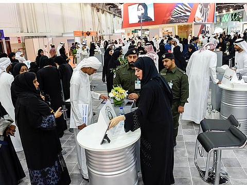 File photo of Emiratis at 'Careers UAE' in 2019. Picture for illustrative purposes only. 