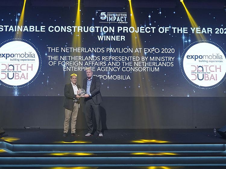 From L to R : Frank Marreau, Managing Director, Expomobilia and Niels Bouwman, Director – The Netherlands Pavilion at Expo 2020 Dubai’