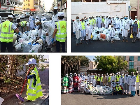 Volunteers at the cleanup drive organised by UAE's Dawoodi Bohra community in Dubai today.  