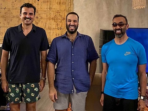 UAE’s National Security Adviser Sheikh Tahnoun Bin Zayed Al Nahyan with Emir of Qatar Sheikh Tamim Bin Hamad Al Thani, and Saudi Crown Prince Mohammed bin Salman bin Abdulaziz.