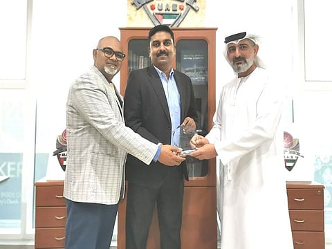 Brijesh Chedayan, CEO of Beveron receives Best LegalTech Innovation Award from DJMC officials